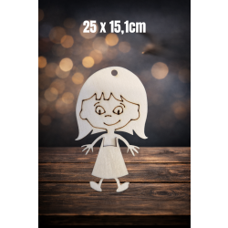 Dziewczynka 25cm, zarys, z otworem, sklejka 3mm